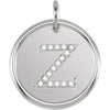 Sterling Silver .08 CTW Natural Diamond Posh Mommy¬Æ Initial Z Pendant Siddiqui Jewelers