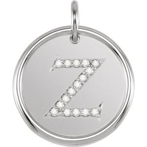 Sterling Silver .08 CTW Natural Diamond Posh Mommy¬Æ Initial Z Pendant Siddiqui Jewelers