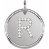 Sterling Silver 1/10 CTW Diamond Initial R Pendant - Siddiqui Jewelers