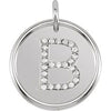 14K White 1/8 CTW Natural Diamond Posh Mommy¬Æ Initial B Pendant Siddiqui Jewelers