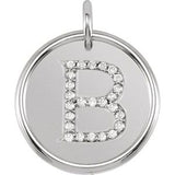 14K White 1/8 CTW Natural Diamond Posh Mommy¬Æ Initial B Pendant Siddiqui Jewelers