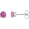 14K White 5 mm Natural Pink Tourmaline Stud Earrings Siddiqui Jewelers