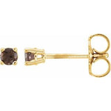 14K Yellow 2.5 mm Natural Smoky Quartz Stud Earrings Siddiqui Jewelers