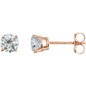 14K Rose 3/4 CTW Natural Diamond Stud Earrings Siddiqui Jewelers