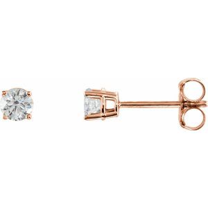 14K Rose 1/3 CTW Natural Diamond Stud Earrings Siddiqui Jewelers