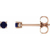 14K Rose 2.5 mm Lab-Grown Blue Sapphire Stud Earrings Siddiqui Jewelers