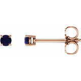 14K Rose 2.5 mm Lab-Grown Blue Sapphire Stud Earrings Siddiqui Jewelers