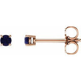 14K Rose 2.5 mm Natural Blue Sapphire Stud Earrings Siddiqui Jewelers