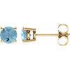 14K Yellow 5 mm Natural Aquamarine Stud Earrings Siddiqui Jewelers