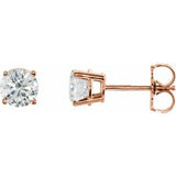 14K Rose 1 CTW Natural Diamond Stud Earrings Siddiqui Jewelers