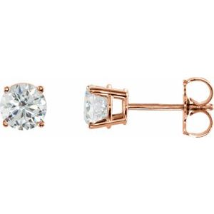 14K Rose 1 CTW Natural Diamond Stud Earrings Siddiqui Jewelers