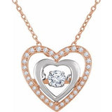 14K Rose/White 1/4 CTW Diamond Heart Mystara® 18" Necklace - Siddiqui Jewelers