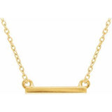 14K Yellow 18x1.5 mm Petite Bar 16-18" Necklace - Siddiqui Jewelers