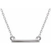 14K White 18x1.5 mm Petite Bar 16-18" Necklace - Siddiqui Jewelers