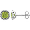 14K White Peridot & 1/10 CTW Diamond Earrings - Siddiqui Jewelers