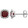 14K White Mozambique Garnet & 1/10 CTW Diamond Earrings - Siddiqui Jewelers