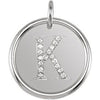 Sterling Silver .08 CTW Natural Diamond Posh Mommy¬Æ Initial K Pendant Siddiqui Jewelers