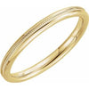 14K Yellow 2 mm Half Round Band with Milgrain Center Size 5 - Siddiqui Jewelers