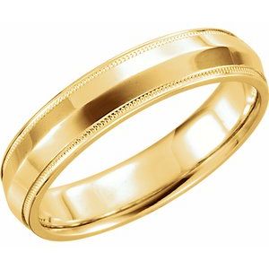 14K Yellow 5 mm Knife-Edge Band with Milgrain Size 9 - Siddiqui Jewelers