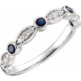 14K White Sapphire & 1/6 CTW Diamond Ring - Siddiqui Jewelers