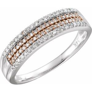 14K White & 14K Rose Gold Plated 1/4 CTW Diamond Ring - Siddiqui Jewelers