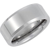 White Tungsten 8.3 mm Beveled Band Size 12 - Siddiqui Jewelers