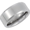 White Tungsten 8.3 mm Beveled Band Size 10.5 - Siddiqui Jewelers