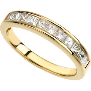 14K Yellow 3/4 CTW Diamond Anniversary Band Size 5.5 - Siddiqui Jewelers