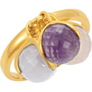 18K Yellow Vermeil Multi-Gemstone Ring Size 7 - Siddiqui Jewelers