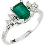 Genuine Emerald & Diamond Ring - Siddiqui Jewelers