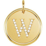 14K Yellow 1/10 CTW Natural Diamond Posh Mommy¬Æ Initial W Pendant Siddiqui Jewelers