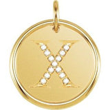 14K Yellow .07 CTW Natural Diamond Posh Mommy¬Æ Initial X Pendant Siddiqui Jewelers