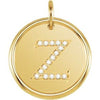 18K Yellow Vermeil .08 CTW Natural Diamond Posh Mommy¬Æ Initial Z Pendant Siddiqui Jewelers