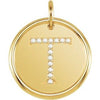 14K Yellow .07 CTW Diamond Initial T Pendant - Siddiqui Jewelers