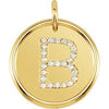 14K Yellow 1/8 CTW Diamond Initial B Pendant - Siddiqui Jewelers