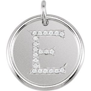 Sterling Silver 1/10 CTW Natural Diamond Posh Mommy¬Æ Initial E Pendant Siddiqui Jewelers
