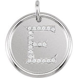 Sterling Silver 1/10 CTW Diamond Initial E Pendant - Siddiqui Jewelers