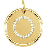 14K Yellow 1/10 CTW Natural Diamond Posh Mommy¬Æ Initial O Pendant Siddiqui Jewelers