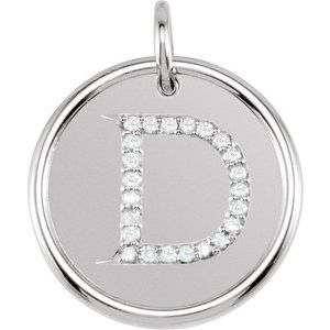 Sterling Silver .08 CTW Natural Diamond Posh Mommy¬Æ Initial D Pendant Siddiqui Jewelers