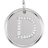 14K White 1/8 CTW Diamond Initial D Pendant - Siddiqui Jewelers