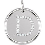 14K White 1/8 CTW Diamond Initial D Pendant - Siddiqui Jewelers