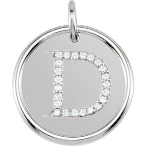 14K White 1/8 CTW Diamond Initial D Pendant - Siddiqui Jewelers