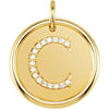 14K Yellow .06 CTW Natural Diamond Posh Mommy¬Æ Initial C Pendant Siddiqui Jewelers