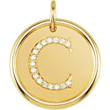 14K Yellow .06 CTW Natural Diamond Posh Mommy¬Æ Initial C Pendant Siddiqui Jewelers