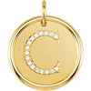 14K Yellow .08 CTW Diamond Initial C Pendant - Siddiqui Jewelers