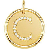 14K Yellow .08 CTW Diamond Initial C Pendant - Siddiqui Jewelers