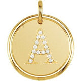 14K Yellow .08 CTW Diamond Initial A Pendant - Siddiqui Jewelers