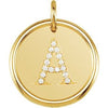 18K Yellow Vermeil .08 CTW Natural Diamond Posh Mommy¬Æ Initial A Pendant Siddiqui Jewelers
