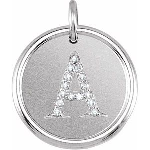 Sterling Silver .08 CTW Diamond Initial A Pendant - Siddiqui Jewelers