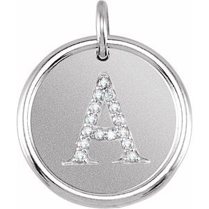 Sterling Silver .08 CTW Natural Diamond Posh Mommy¬Æ Initial A Pendant Siddiqui Jewelers